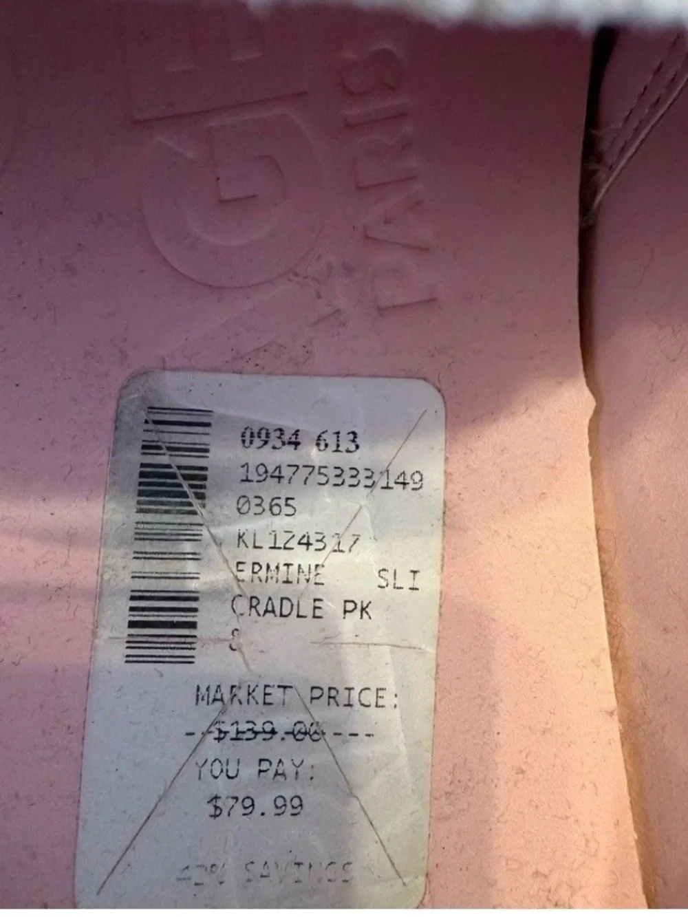 Karl Lagerfeld Paris Ermine Crystal Embellished Pink Slip On Sneakers Sz 8 EUC